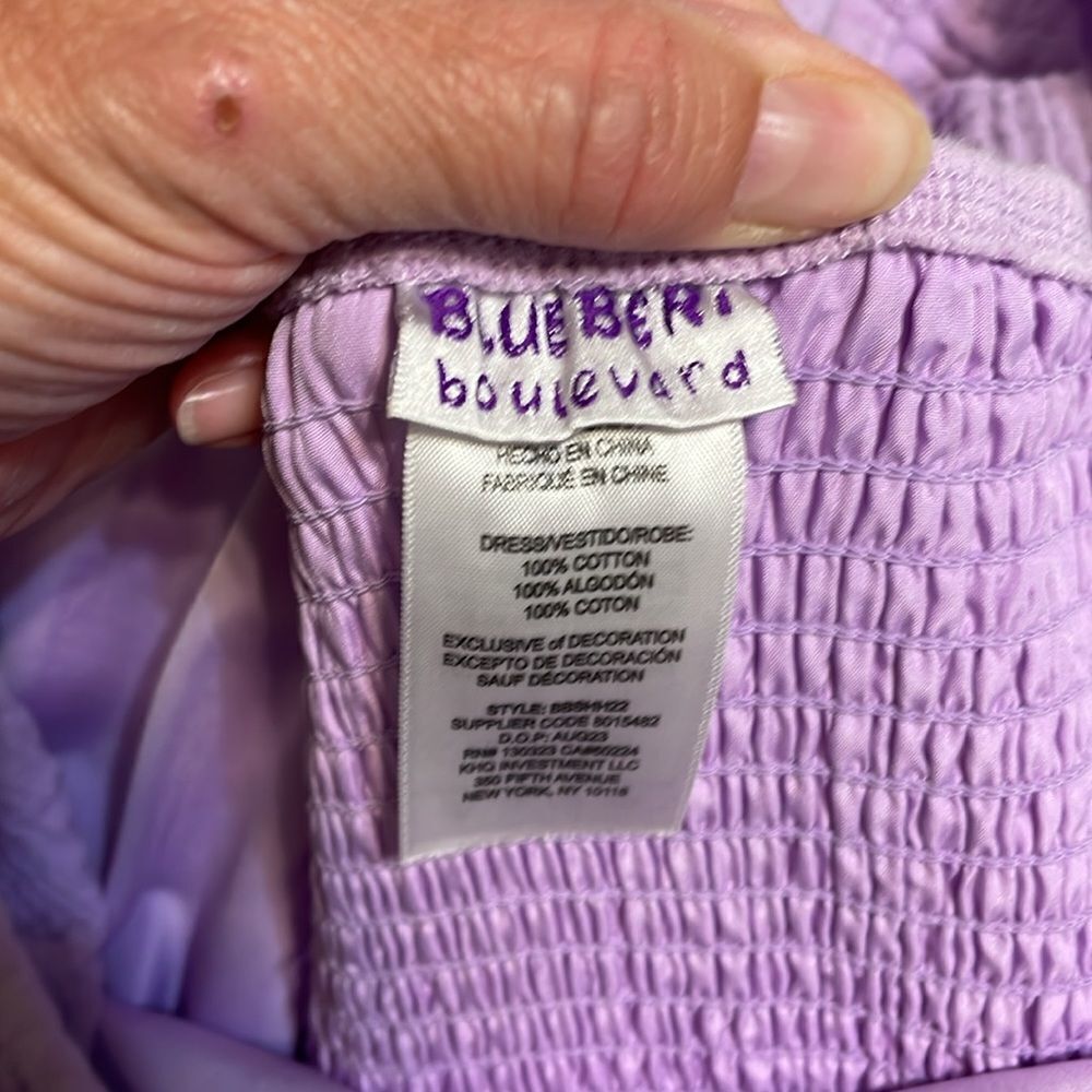 Lavender gauze Ruffled Midi Dress, Large - Picture 7 of 8